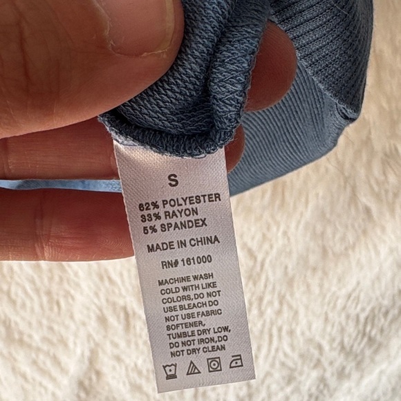 Slate Blue Women's Crop Top with Pocket - Picture 7 of 7